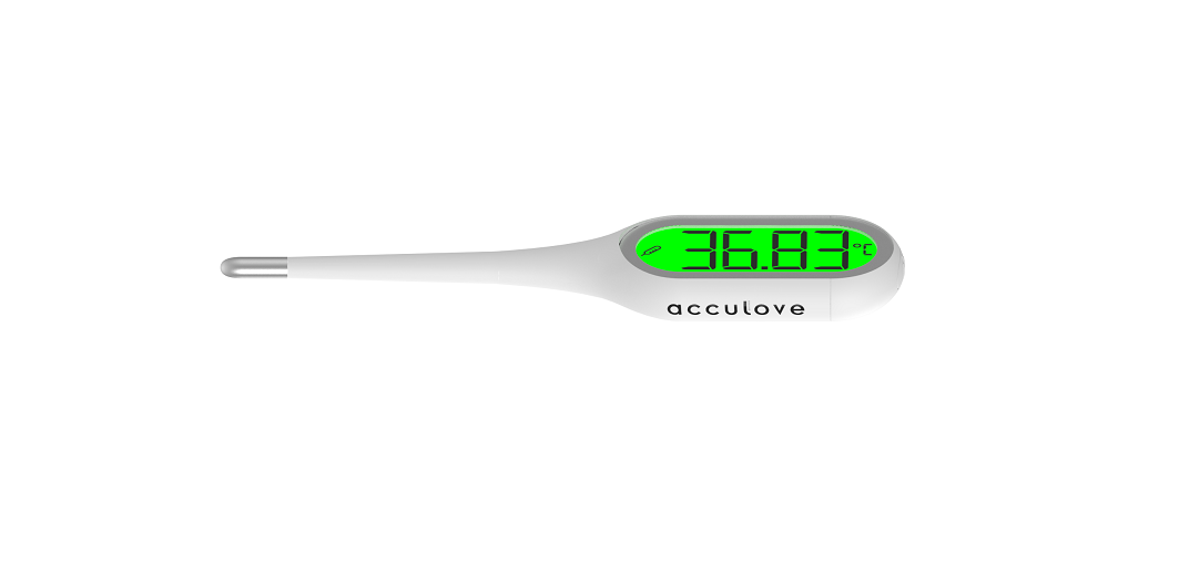 Acculove Basal Thermometer with Backlight & Big Digits, 1/100 Degree High Precision