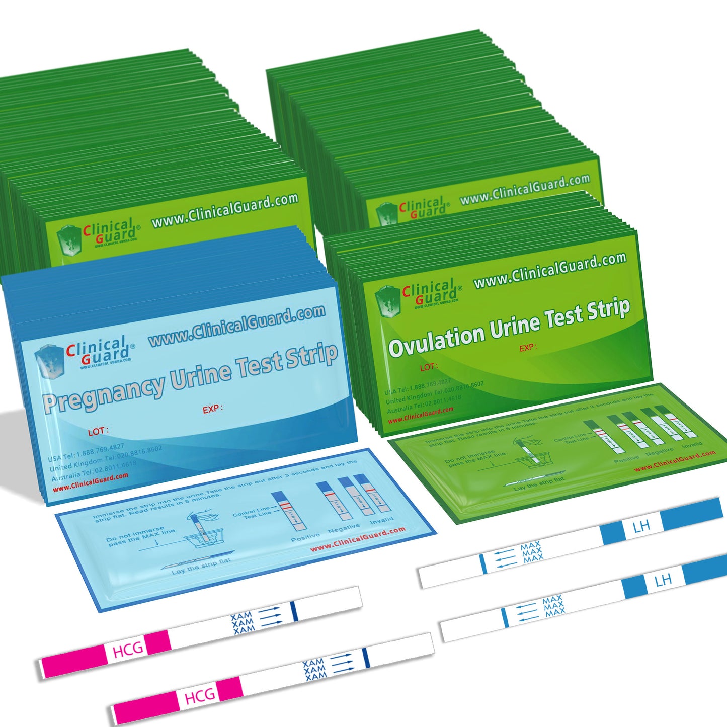 Clinical Guard Ovulation Test Strips (LH) and Early Pregnancy Test Strips (HCG) Combo Kit