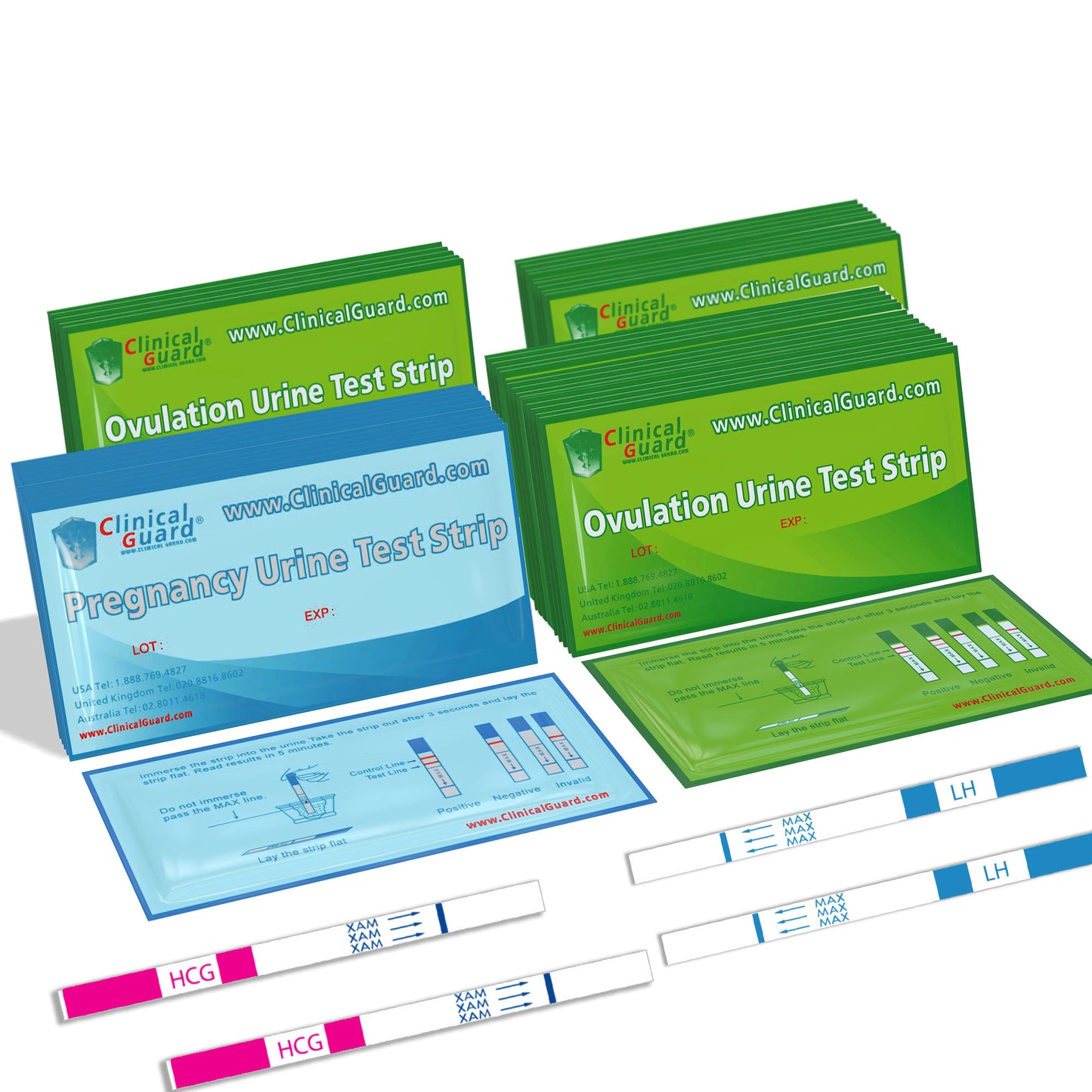 Clinical Guard Ovulation Test Strips (LH) and Early Pregnancy Test Strips (HCG) Combo Kit