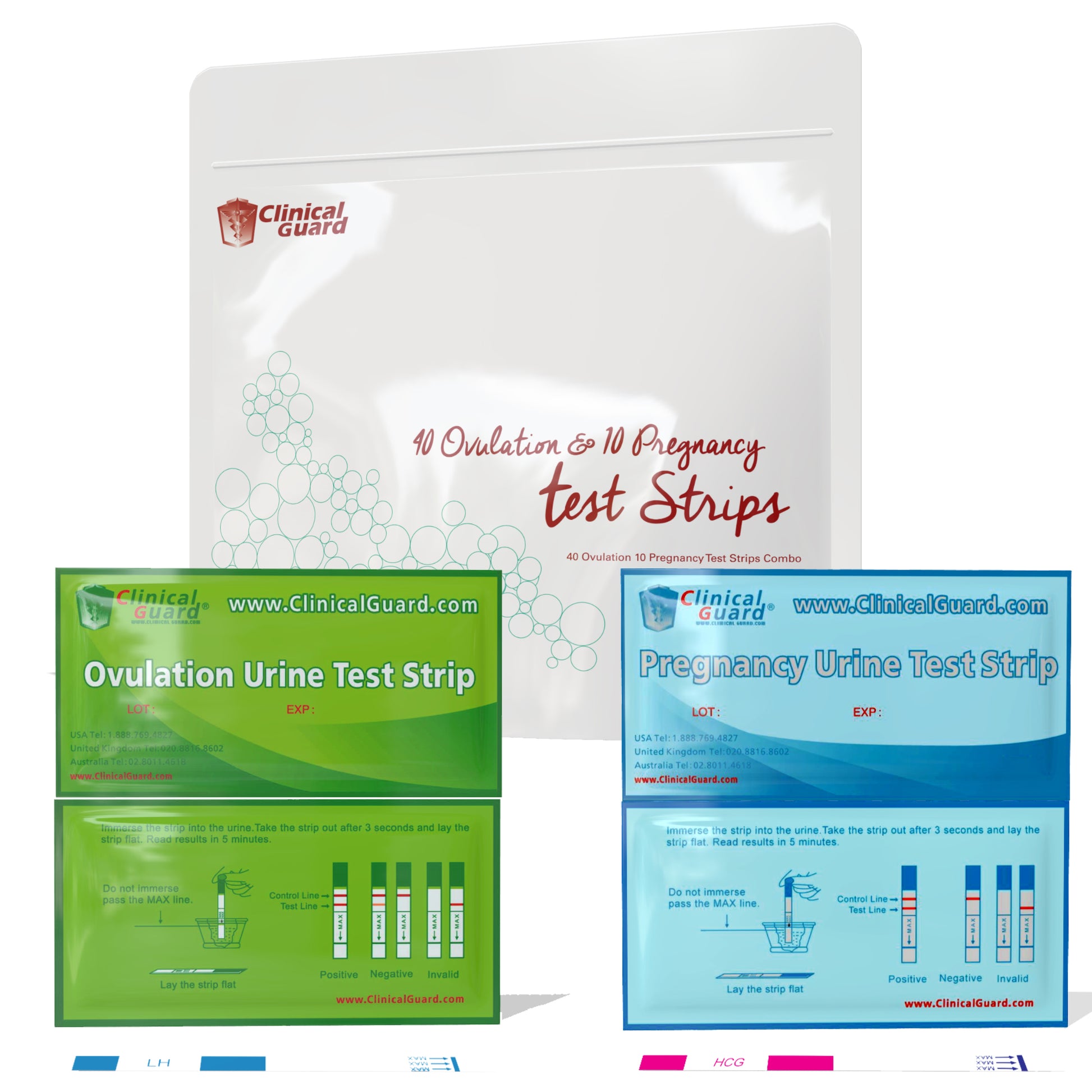 Clinical Guard Urine Test Strips Combo Ovulation and Pregnancy 1
