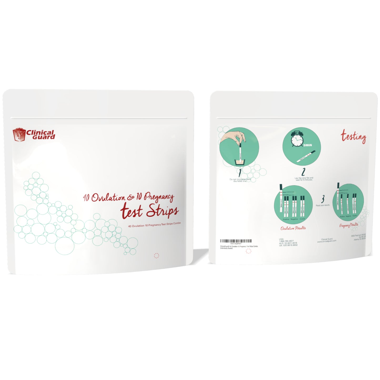 Clinical Guard Urine Test Strips Combo Ovulation and Pregnancy 2