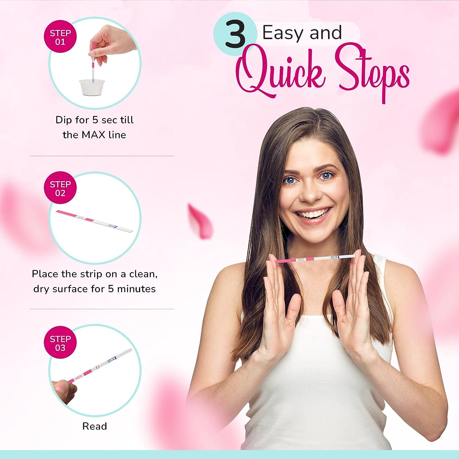Clinical Guard Urine Test Strips Pregnancy hCG Image 2 - Quick Steps