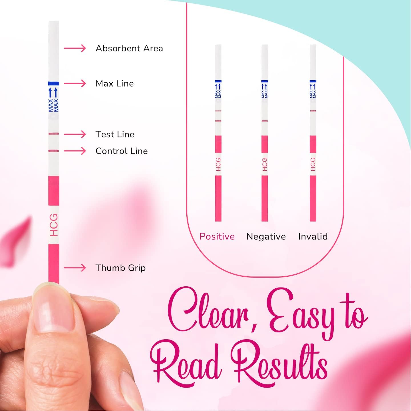 Clinical Guard Urine Test Strips Pregnancy hCG 4 - Reading Results