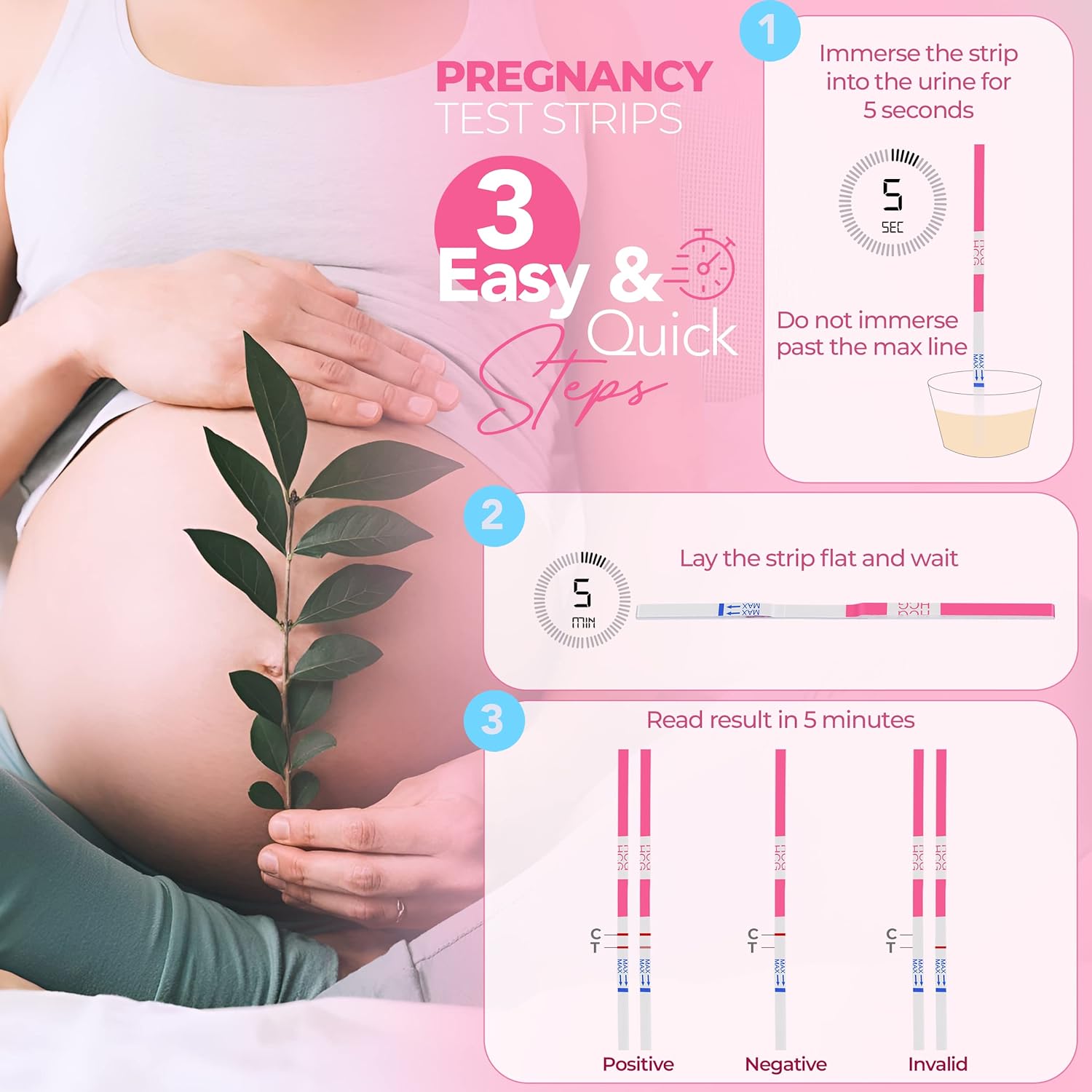 Combo Ovulation and Pregnancy Urine Test Strips Image 1 - Pregnancy Test User's Guide