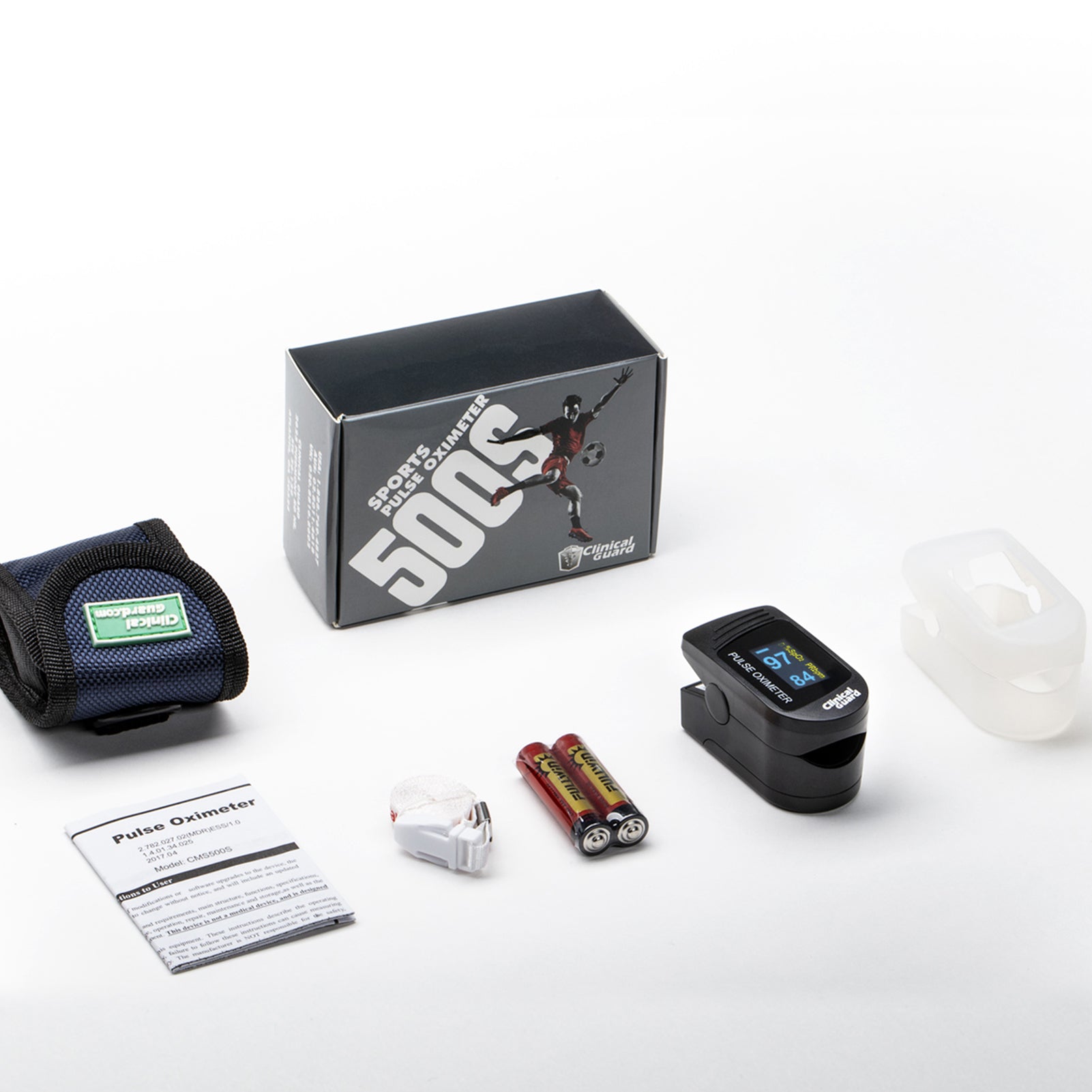 Finger Pulse Oximeter Clinical Guard 500 S Image 2 - Package Contents